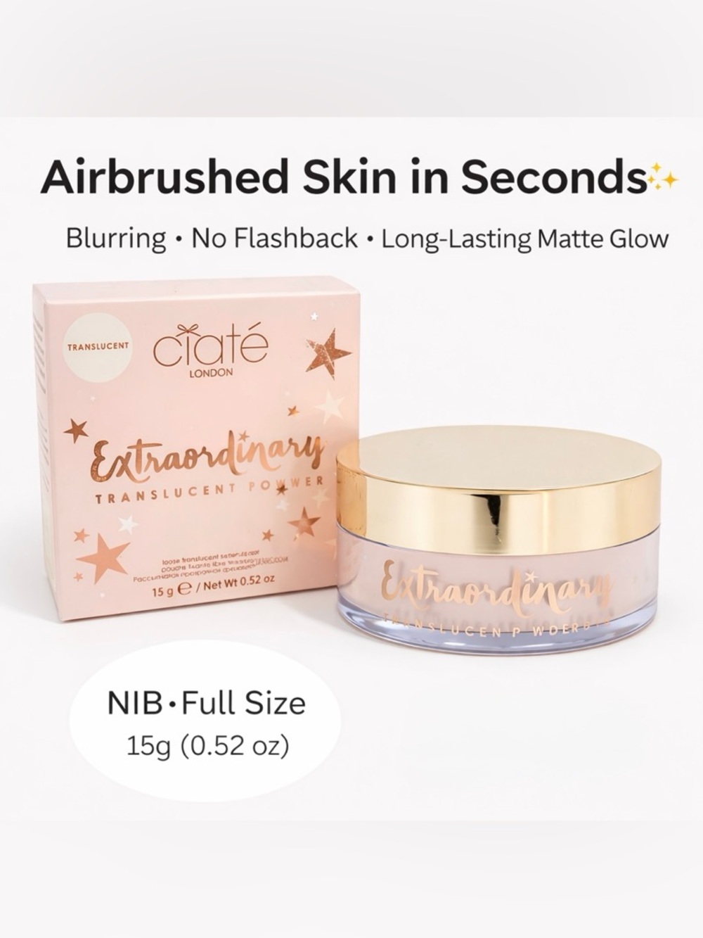 Ciaté London Extraordinary Translucent Setting Powder Full Size 15g NIB